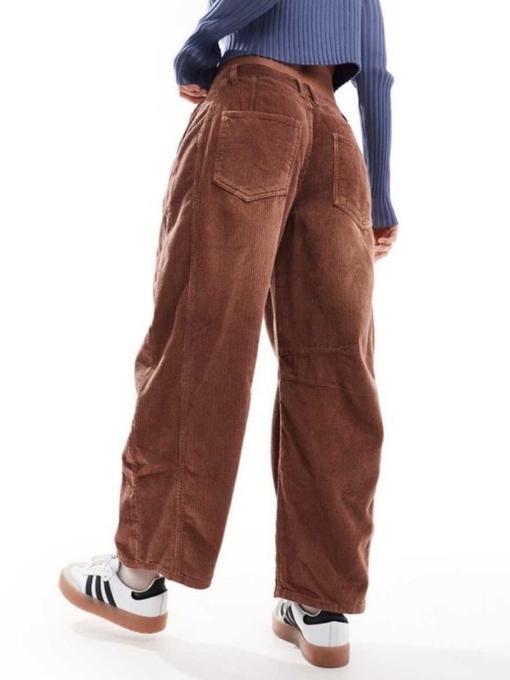 Free People We The Free Good Luck Mid-Rise Cord Barrel Jeans - Picture 3 of 7